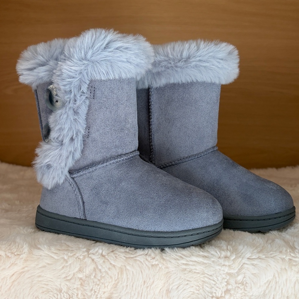 ✨$19✨NWT•Jumping Beans Noraa Toddler Girls Faux-Fur Boots | Blue | 7T